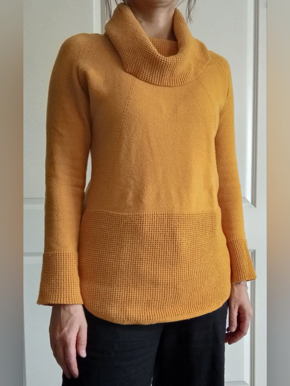 Women’s Cowl Neck Sweater - Mustard